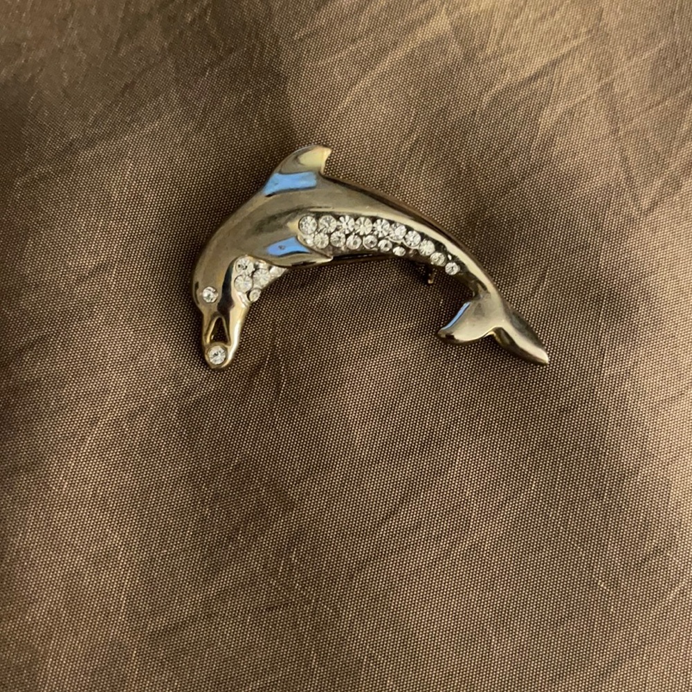 Brooch, Fun Dolphin Pin, Vintage, GUC
